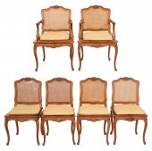 LOUIS XV STYLE SET OF CANED BE