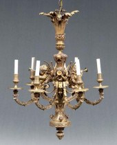 Louis XV style six arm chandel
