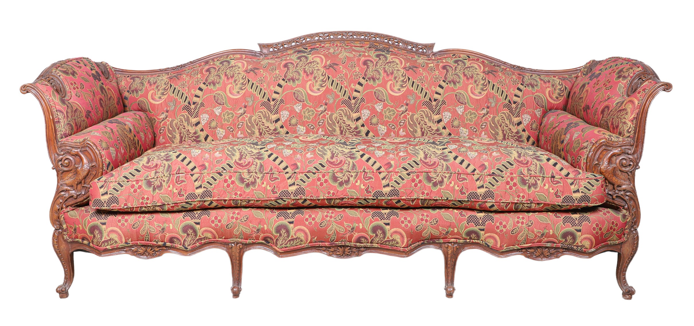 Louis XV Style Sofa, scrolled back,