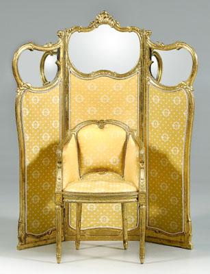 Louis XV style three-panel