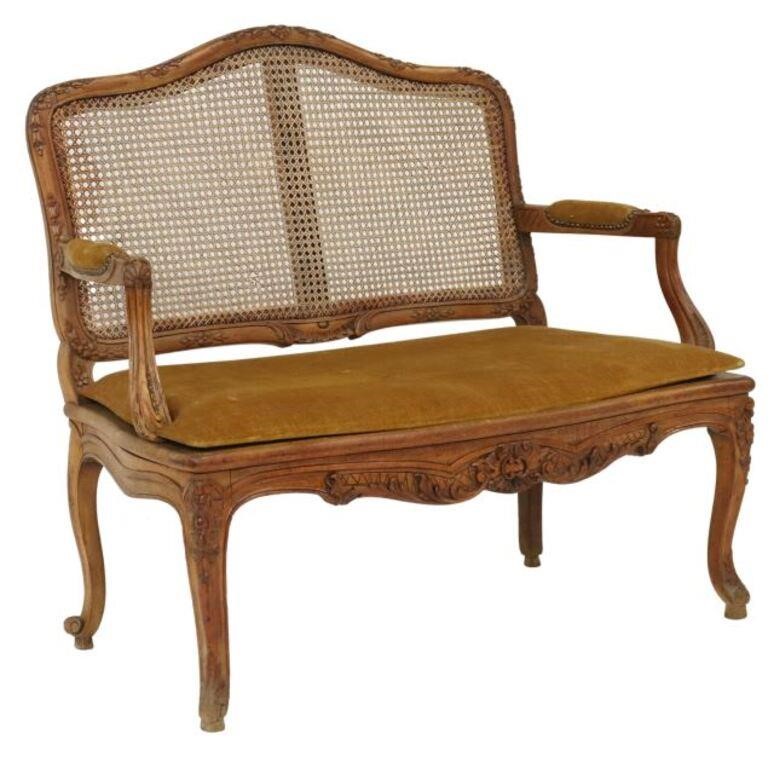 LOUIS XV STYLE UPHOLSTERED CANE