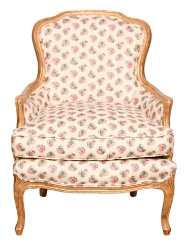 LOUIS XV STYLE UPHOLSTERED CARVED