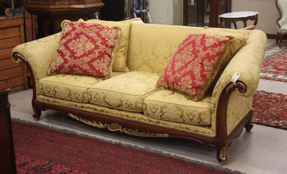 LOUIS XV STYLE UPHOLSTERED MAHOGANY