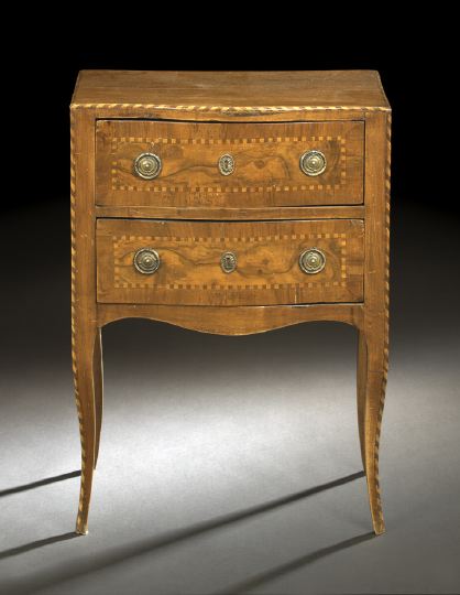 Louis XV-Style Walnut and Burl Wood