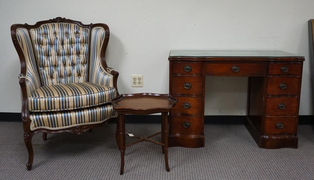 LOUIS XV STYLE WALNUT BLUE-GREEN