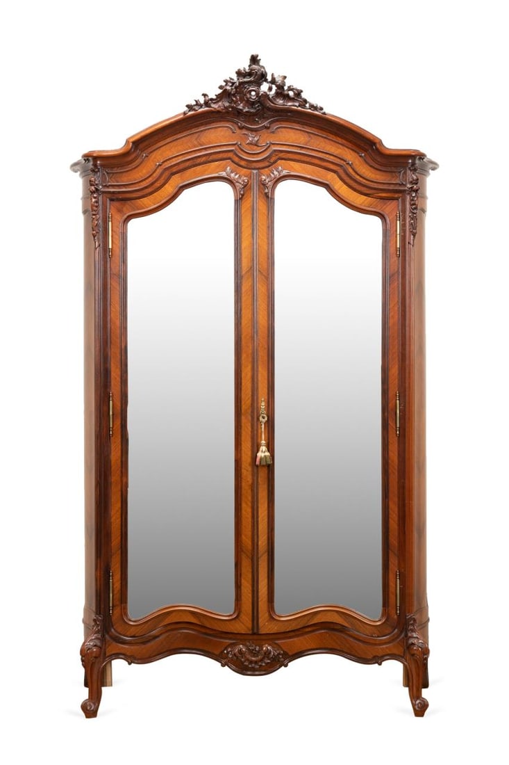 LOUIS XV STYLE WALNUT MIRROR DOOR