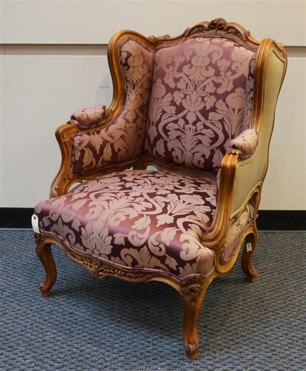 LOUIS XV STYLE WALNUT UPHOLSTERED