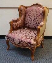 LOUIS XV STYLE WALNUT UPHOLSTE