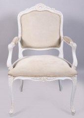 LOUIS XV STYLE WHITE PAINTED F
