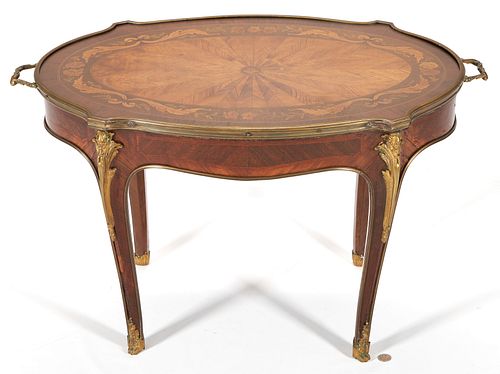 LOUIS XV SUNBURST INLAID ORMOLU