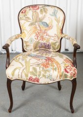 LOUIS XV UPHOLSTERED OAK FAUTE