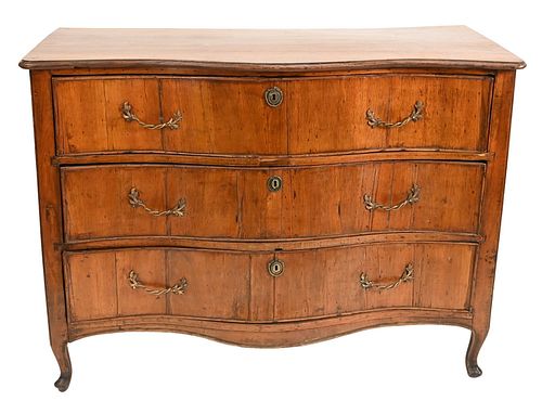 LOUIS XV WALNUT COMMODE, HAVING