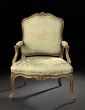 Louis XV Walnut Fauteuil,   th