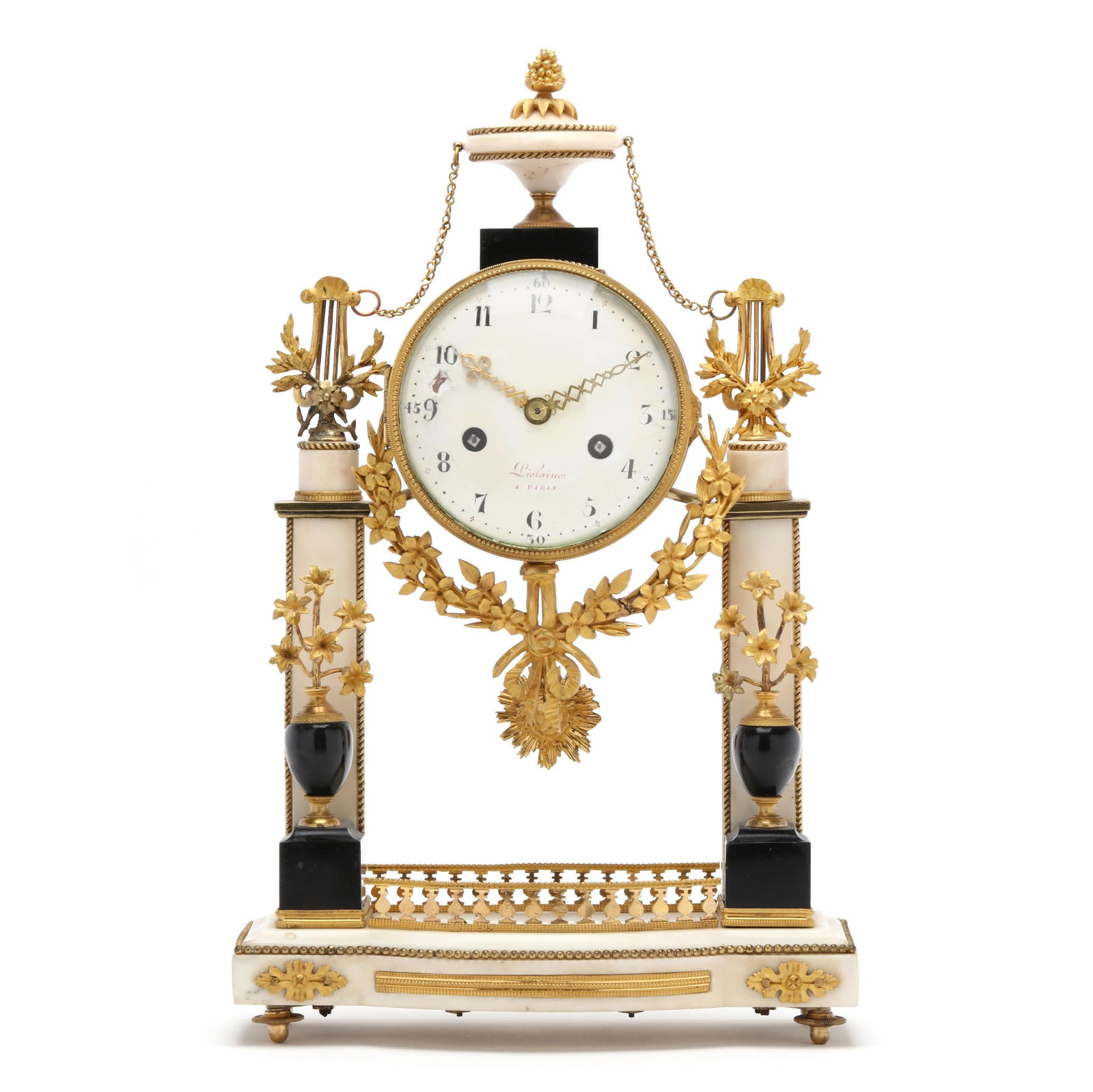 LOUIS XVI ALABASTER AND ORMOLU