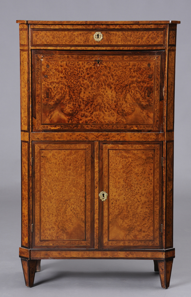 LOUIS XVI AMBOYNA INLAID SECRETAIRE