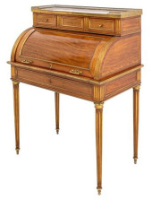 LOUIS XVI BRASS MAHOGANY BUREA