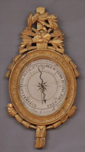 LOUIS XVI CARVED GILTWOOD BARO