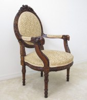 LOUIS XVI CARVED RAMS HEAD CHA