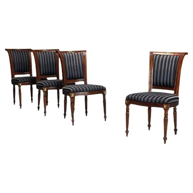 LOUIS XVI, DINING CHAIRS, WALNUT,