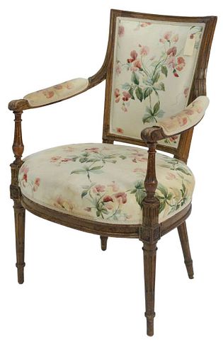 LOUIS XVI FAUTEUIL WITH MOLDED