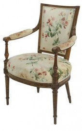 LOUIS XVI FAUTEUIL WITH MOLDED