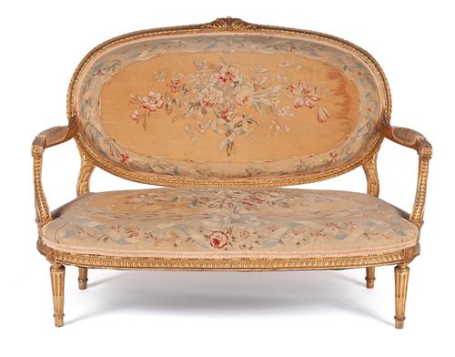 LOUIS XVI GILTWOOD AND AUBUSSON