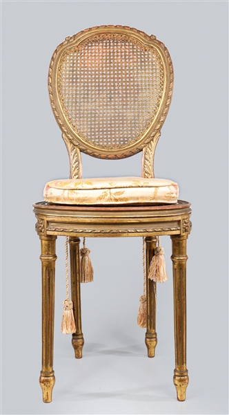 Louis XVI giltwood chair with caned