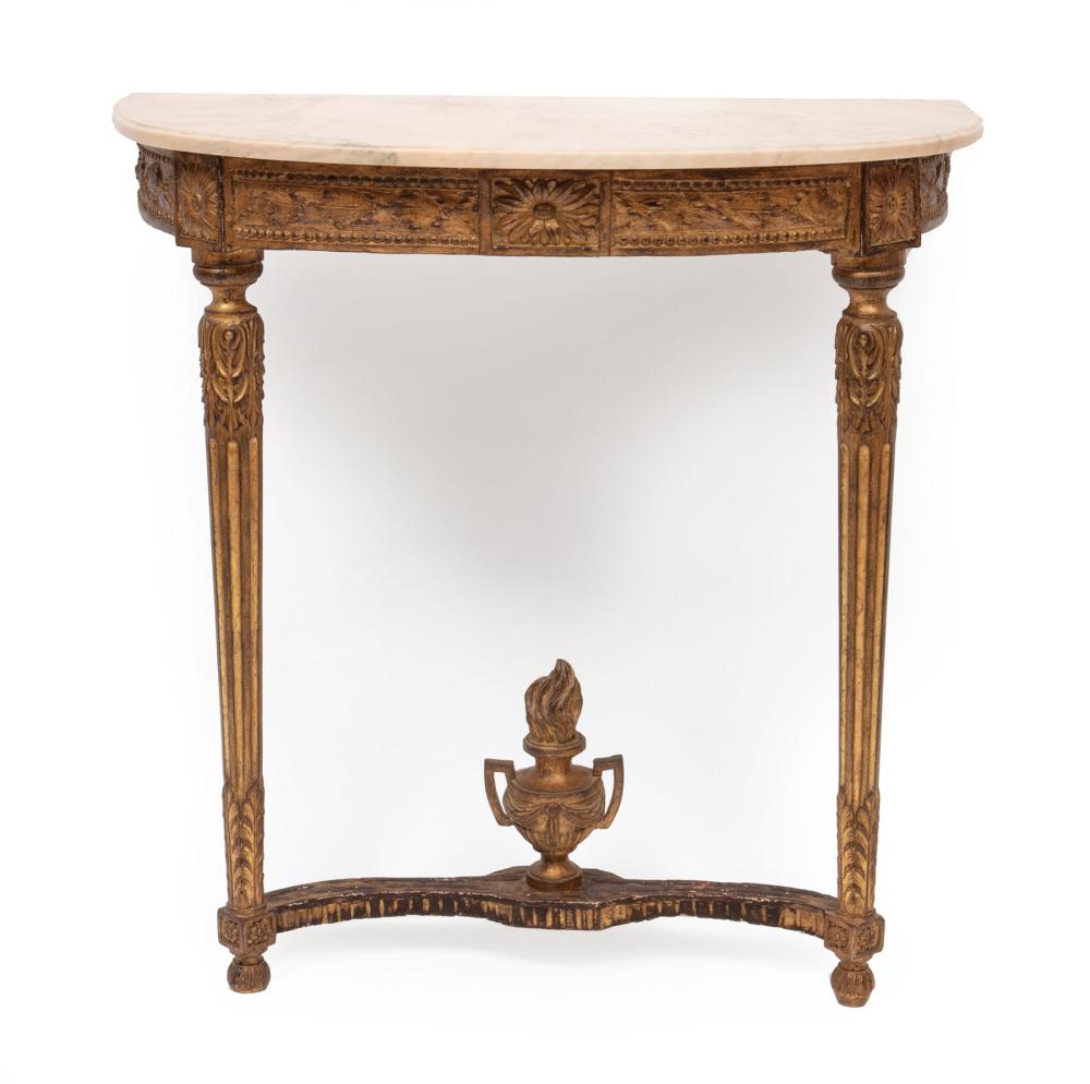 LOUIS XVI GILTWOOD DEMILUNE