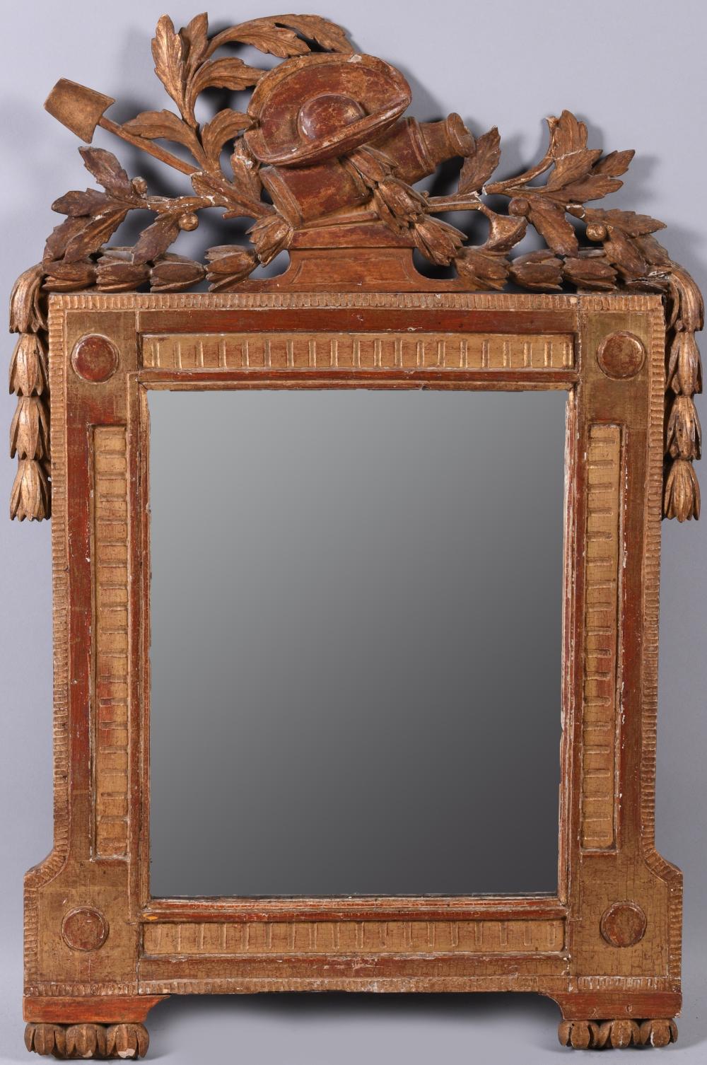 LOUIS XVI GILTWOOD MIRROR, LATE