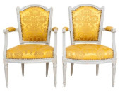 LOUIS XVI GRAY-PAINTED FAUTEUI