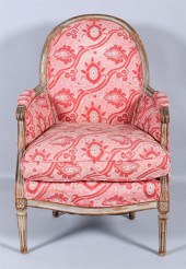 LOUIS XVI GREY PAINTED BERGERE