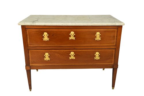 LOUIS XVI MAHOGANY TWO DRAWER