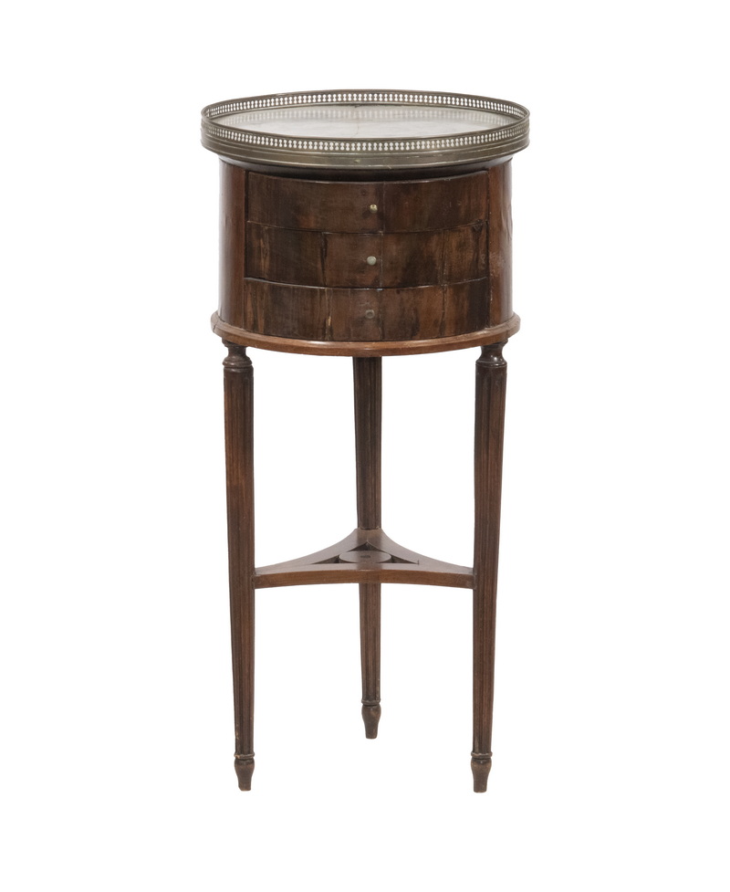 LOUIS XVI MARBLE TOP THREE-DRAWER