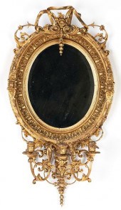 LOUIS XVI OVAL GILTWOOD MIRROR