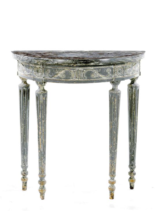 Louis XVI painted carved wood and