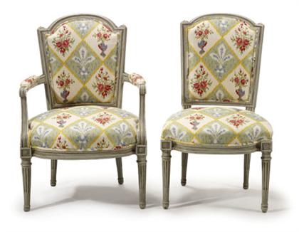 Louis XVI painted fauteuil a la