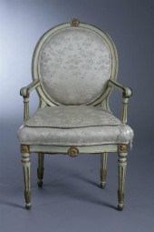 LOUIS XVI PAINTED GILT-DECORAT