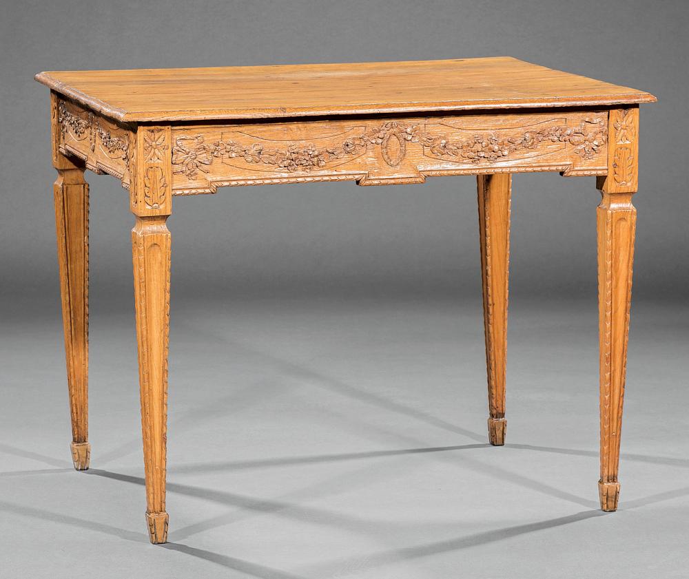 LOUIS XVI PROVINCIAL CARVED OAK TEA