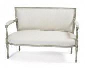 LOUIS XVI SETTEE IN SAGE COLOR