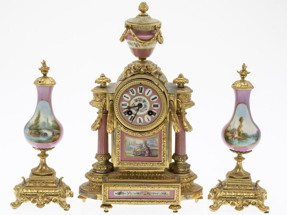 LOUIS XVI STYLE 3-PIECE CLOCK