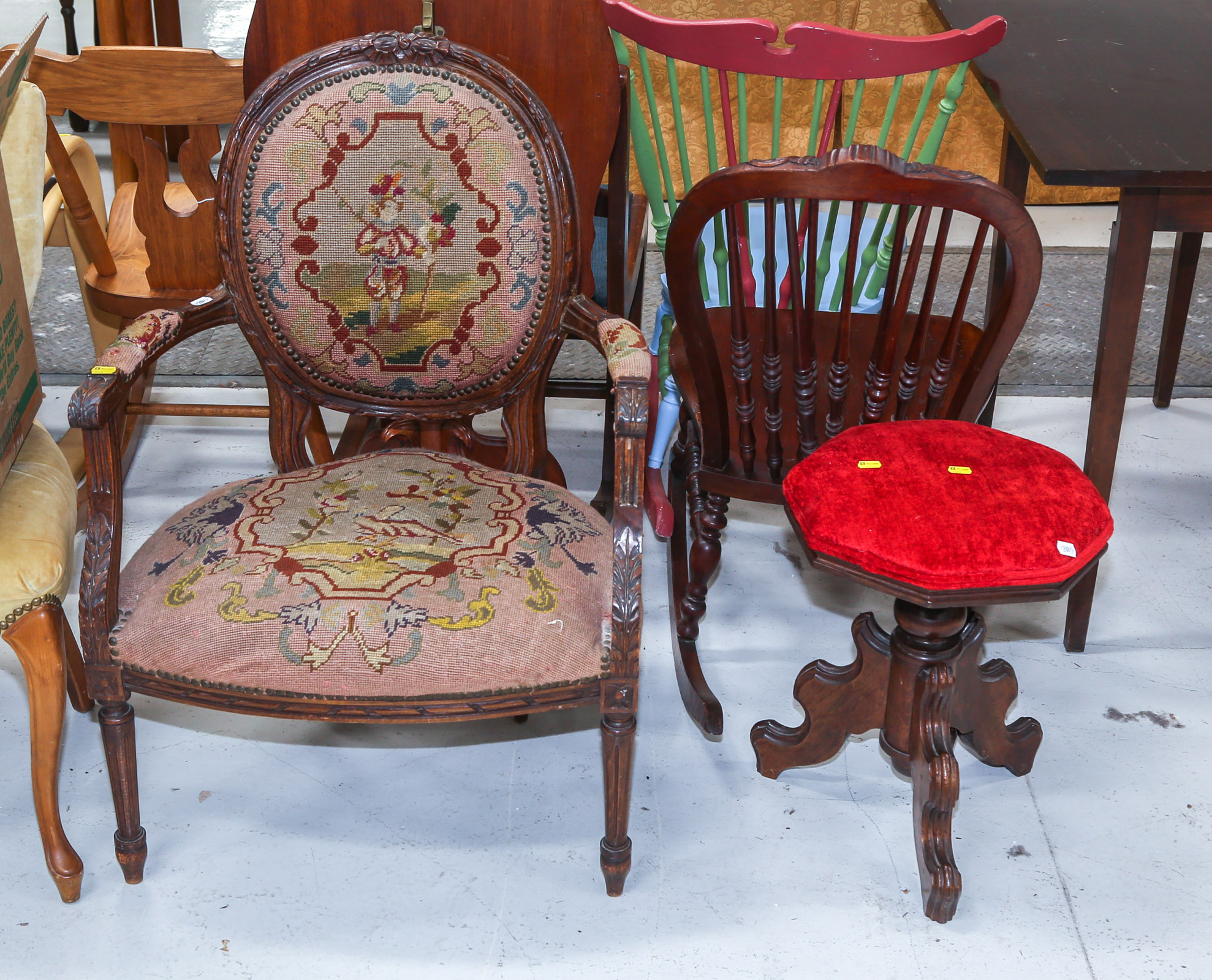 LOUIS XVI STYLE ARMCHAIR; VICTORIAN