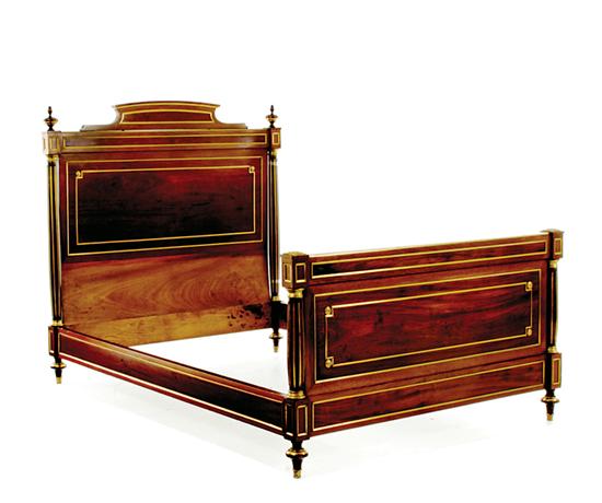 Louis XVI style brass-inlaid