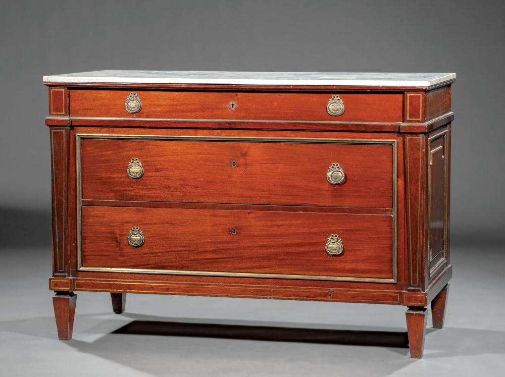 LOUIS XVI-STYLE BRASS INLAID