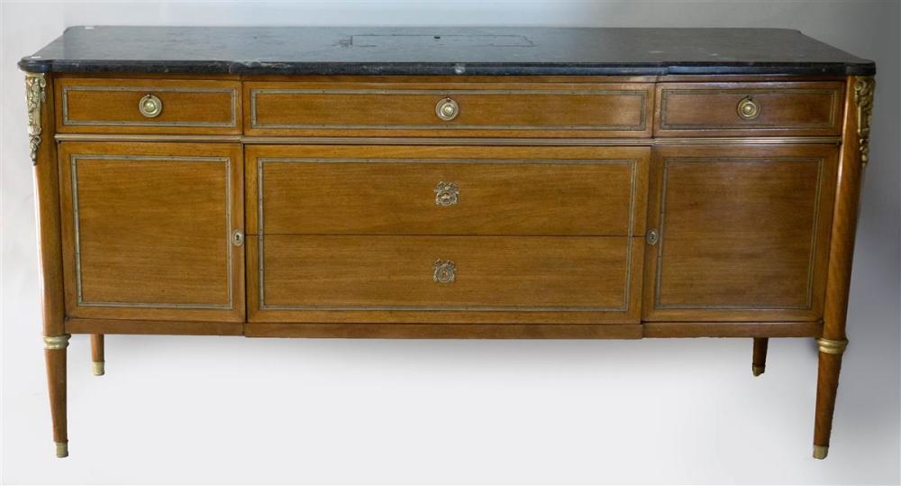 LOUIS XVI STYLE BRASS MOUNTED AND