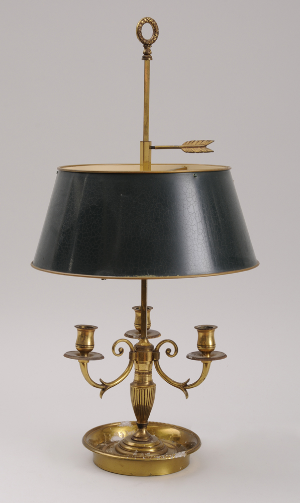 LOUIS XVI STYLE BRASS THREE-LIGHT