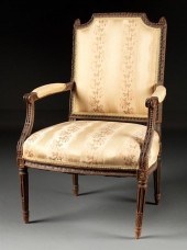 Louis XVI style carved and pai