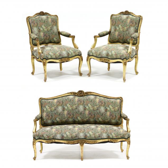 LOUIS XVI STYLE CARVED AND GILT