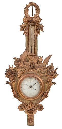 LOUIS XVI STYLE CARVED, GILT, AND
