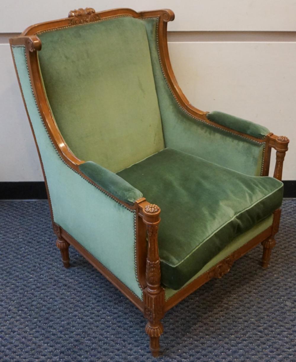 LOUIS XVI STYLE CARVED MAHOGANY AND