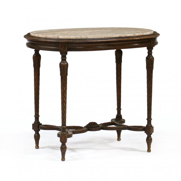 LOUIS XVI STYLE CARVED MARBLE TOP